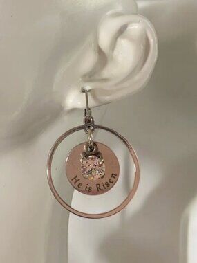 He Is Risen - Halo Crystal Lever-Back Earrings